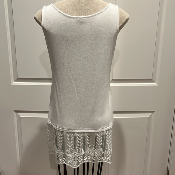 Shana SZ Med layering ivory camisole with ivory embroidery on scalloped mesh - Picture 3 of 8